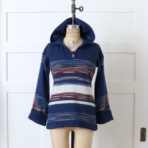 Vintage 1970s "Organically Grown Arpeja" Rainbow Striped Hooded Pullover sz Med